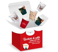 TopClic | Bicchierini Carta Caffè Natalizi 75ml | Ecologici e Riciclabili | Sicuri per Alimenti | Design Festivo | Ideali per Bar, Eventi e Uffici (1000)