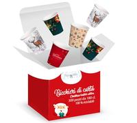 TopClic | da 300 a 1000 Bicchieri di Carta Natalizi 180ml | Ecologici e Biodegradabili | Sicuri per Alimenti | Design Festivo e Allegro | Perfetti per Bar, Uffici, Eventi e Takeaway (300)