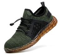 Topcloud Scarpe Lavoro Impermeabili di Sicurezza Traspiranti Unisex Scarpe Ginnastica con Puntale in Acciaio Scarpe Ginnastica Leggere a Prova di puntura Protezione Costruzione Industriale Verde 42