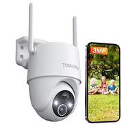 Topcony 2K Telecamera Wi-Fi Esterno Senza Fili con Pannello Solare, 360° PTZ Videocamera Sorveglianza WiFi con Visione Notturna a Colori 15m, Rilevamento Umano PIR, 2 Vie Audio, Sirena,IP65 (grigio)