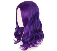 Topcosplay Mal Parrucca per Bambine Ragazze, Lunga Riccia Parrucca Viola Blu Cosplay Parrucche per Halloween Carnevale Festa
