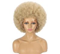 Topcosplay Parrucca afro da donna anni '70 biondo crespo Jumbo discoteca costume parrucca (biondo)