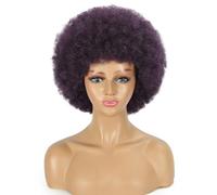 Topcosplay Parrucca afro da donna anni '70 biondo crespo Jumbo discoteca costume parrucca (viola)