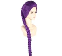Topcosplay Parrucca da donna viola con treccia lunga anime parrucca per cosplay Halloween (viola)