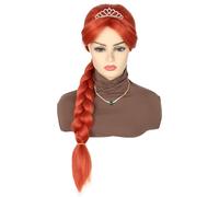 Topcosplay Parrucca lunga da principessa marrone parrucca per cosplay accessori per costume di Halloween (bambini Auburn)