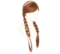 Topcosplay parrucca per costume da donna di Halloween parrucca Brwon lunga
