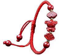 Topcrystal Bracciale Feng Shui Bracciale Stringa Rossa Bracciale Zodiaco Cinese Animali Bracciale Cristallo Cinabro Pietra Talismano Buona Fortuna Bracciale Regolabile Donne Uomini,Sheep
