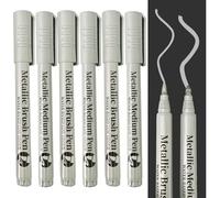TOPCZY 6 PCS pennarelli indelebili punta fine, glitter oro e argento, uniposca metallizzato, pennarelli acrilici per dipingere sassi, uniposca argento punta fine, acrylic marker set