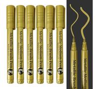 TOPCZY 6 Pezzi Impermeabile Pennarelli Bianchi, Acrilico Pennarello, Multifunzione Pennarello per Tessuti Bianchi, Consigli Morbidi e Duri Pennarello per Cartone Pittura DIY Handmade (Oro)