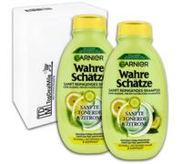 TopDealMile - Confezione scorta per Garnier True Treasures, shampoo all'argilla delicata e al limone, per capelli e cuoio capelluto, 2 x 250 ml