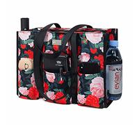 TOPDesign - Borsa tote impermeabile con 13 tasche esterne e interne, chiusura superiore con cerniera e supporto inferiore spesso, ideale per donne lavoratrici, insegnanti, infermiere, contabili (rosa