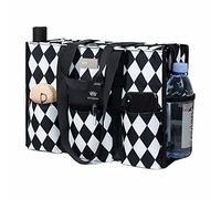TOPDesign - Borsa tote impermeabile con 13 tasche esterne e interne, chiusura superiore con cerniera e supporto inferiore spesso, per donne lavoratrici, insegnanti, infermiere, contabili (Rombo)