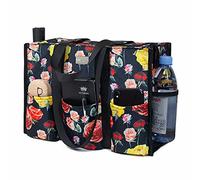 TOPDesign Borsa tote impermeabile con 13 tasche esterne e interne, chiusura superiore con cerniera e supporto inferiore spesso, per donne che lavorano, insegnanti, infermieri, contabili, Rosa, M