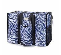 TOPDesign - Borsa tote resistente all'acqua con 13 tasche esterne e interne, chiusura superiore con cerniera e supporto inferiore spesso (Tie Dye)