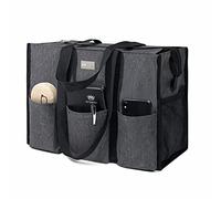 TOPDesign Utility Water Resistant Tote Bag with 22 Exterior & Interior Pockets, Top Zipper Closure & Thick Bottom Support, Perfect Gifts for Working Women, Teachers, Nurses, Accountants (Grey)