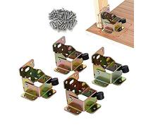 TopDirect 4 pcs staffa pieghevole, pieghevole staffe di supporto cerniera self lock leg ferro folding chair blocco interno comodino cerniere con viti