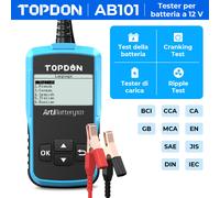 TOPDON AB101 Tester per batterie a 12 V Tester di carica per batterie CCA, BCI