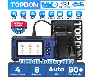 TOPDON AD600S Dispositivo Diagnostico Auto OBD2 Scanner 4 SYSTEM 8 Reset DE