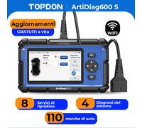 TOPDON AD600S Dispositivo diagnostico OBD2 professionale per auto Scanner 8RESET