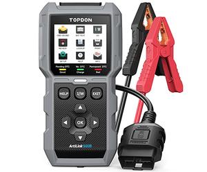 TOPDON AL500B OBD2 Diagnosi Auto e Tester Batteria da 12V | con funzioni OBD2 complete, test avviamento e ricarica 12/24 V, aggiornamento software gratuito