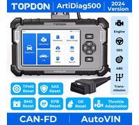 TOPDON Dispositivo diagnostico OBD2 per auto AD500, 4 diagnostiche di sistema per motore SRS ABS e trasmissione, 6 funzioni di servizio per olio, BMS, SAS, DPF, TPMS e valvola a farfalla,