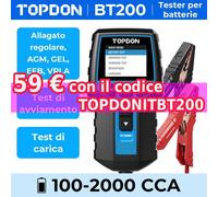 TOPDON BT200 tester per batteria auto tester per batteria tester digitale 12V