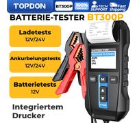 TOPDON BT300P Tester per batteria auto con stampante 12/24V