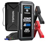 TOPDON JS2000 Avviatore Emergenza per Auto, 2000A 16000mAh Avviatore Batteria Auto per Motori Fino a 8.0L Gas o 6L Diesel,12V Jump Starter con Torcia a LED/Porta USB