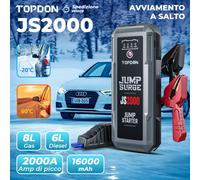 TOPDON JS2000 Démarreurs de Voiture 2000A Caricabatterie Booster Powerbank