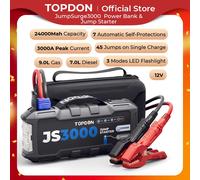 Topdon JS3000 3000A Avviatore di emergenza per auto Accumulatori e caricabatterie di riserva 12V Dispositivo di avviamento per auto 24000Mah Batteria di avviamento per auto Booster
