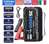 TOPDON JS3000 Auto 3000A 12V Jump Starter starthilfe powerbank 100Capacità Reale