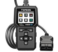 TOPDON Lettore di codici OBD2 AL500, con funzioni OBD2 complete, display LCD TFT da 2,8", aggiornamento gratuito, ricerca DTC, stampa tramite PC, menù di aiuto integrato, nero