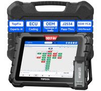 TOPDON ONE OBD2 Auto Diagnostica, Codifica ECU & Controllo bidirezionale, Mappatura topologia OE, J2534 Pass-Thru, 50+ Servizi, CAN-FD & DoIP, Accesso FCA/Renault/VAG SFD SGW, TopFix IA, 10,1 Pollici