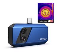 TOPDON TC001 Plus Termocamera per Android, 512 x 384 Risoluzione IR con 100W Cámara Visual, -20℃ a 550℃, 25Hz, Telecamera Termica de Doble Lente per Ispezione Elettrica, HVAC,Manutenzione Domestica