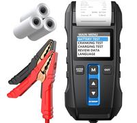 TOPDON Tester Batteria Auto BT300P, 12V 24V 100-2000 CCA Tester per Batterie con Stampante Incorporata, per Test Batterie/Caricabatterie/Sistemi di Ricarica, Adatto per Auto/Solidi/Autocarri Leggeri