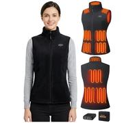 Topdot Gilet Riscaldato Donna con Batteria 7.4V 16000mAh, 10 Zone di Riscaldamento, Elettrico Gilet Termico Leggero con 3 Temperature per Ciclismo, Lavori All'aperto
