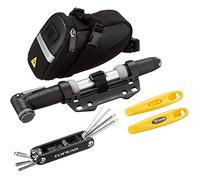 Topeak Kit accessori ciclismo Deluxe – mini pompa, multistrumento, leve, borsa – Nero/Argento