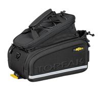 Topeak MTX TrunkBag DX (MTX 2.0) con TrunkLock, 12,3 l, con sistema QuickTrack, vano coperchio espandibile, portabottiglie e tracolla, nero