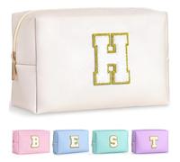 TOPEAST Borsa per il trucco da donna Peasonalized, Bianco perlato, H