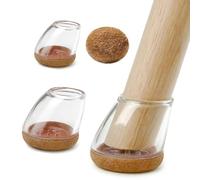 TOPESCT 24 Pezzi Gommini per Sedie Rotondi e Feltrini Sedie in Silicone per Gambe Inclinate 15-25 Gradi, Diametro 20-25 mm, Piedini con Fondo Spessore 5 mm, Trasparente (M Fit: 20 - 25 mm)