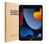 TopEsct Confezione da 2 pellicole proteggi schermo per iPad da 10,2", in vetro temperato per Apple iPad 2021, 2020, 2019 (9a/8a/7a generazione), durezza 9H, ultra trasparente, antigraffio, per iPad 7,