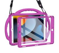 TOPESCT Custodia per bambini per iPad da 10,2 pollici di 9a/8a/7a generazione, realizzata in silicone adatto ai bambini, con protezione schermo integrata, custodia antiurto con manico e supporto per
