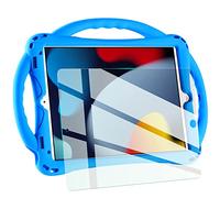 TopEsct Custodia per iPad 10.2 2020/2019, iPad 8a/7a generazione con pellicola protettiva in vetro temperato e cinturino, silicone premium antiurto iPad 10.2" 2020/2019 - Blu