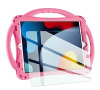 TopEsct - Custodia per iPad 2019 da 10,2”, con proteggi schermo in vetro temperato e cinturino, in silicone di alta qualità antiurto per iPad 7a generazione. Rosa Mocassini eleganti da donna
