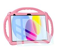 TOPESCT Custodia per iPad di 10a generazione 2022 per bambini con pellicola protettiva in vetro temperato, custodia antiurto in silicone per iPad 11,9 pollici 2022 (rosa)