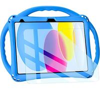 TOPESCT Custodia per iPad di 10a generazione, iPad 11.9 pollici 2022 Custodia per bambini con pellicola protettiva in vetro temperato, cover antiurto in silicone (blu)