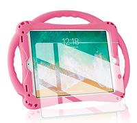 TopEsct - Custodia per iPad di 6a generazione, iPad 5a generazione, custodia per iPad 2017/2018 da 9,7 pollici, con pellicola protettiva in vetro temperato e cinturino, custodia antiurto in silicone