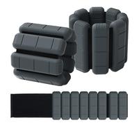 TOPESCT pesi per polsi e cavigliere indossabili set di 2 (0,5 kg/0,9 kg ciascuno),braccialetti regolabili con pesi per allenamento di forza,camminata,corsa,pilates,jogging,yoga (Charcoal, 1lb/each)
