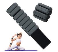 TOPESCT pesi per polsi e cavigliere indossabili set di 2 (0,5 kg/0,9 kg ciascuno),braccialetti regolabili con pesi per allenamento di forza,camminata,corsa,pilates,jogging,yoga (Charcoal, 2lbs/each)