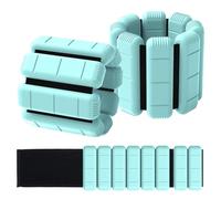 TOPESCT pesi per polsi e cavigliere indossabili set di 2 (0,5 kg/0,9 kg ciascuno),braccialetti regolabili con pesi per allenamento di forza,camminata,corsa,pilates,jogging,yoga (Turquoise, 1lb/each)